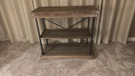Rustic Farmhouse 3-Tier Wood and Metal Console/Emtry Table