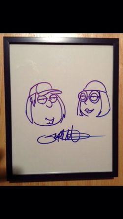 Family Guy's Seth MacFarlane rare sketch with autograph