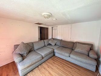 Gray Fabric L-Shaped Sectional Sofa