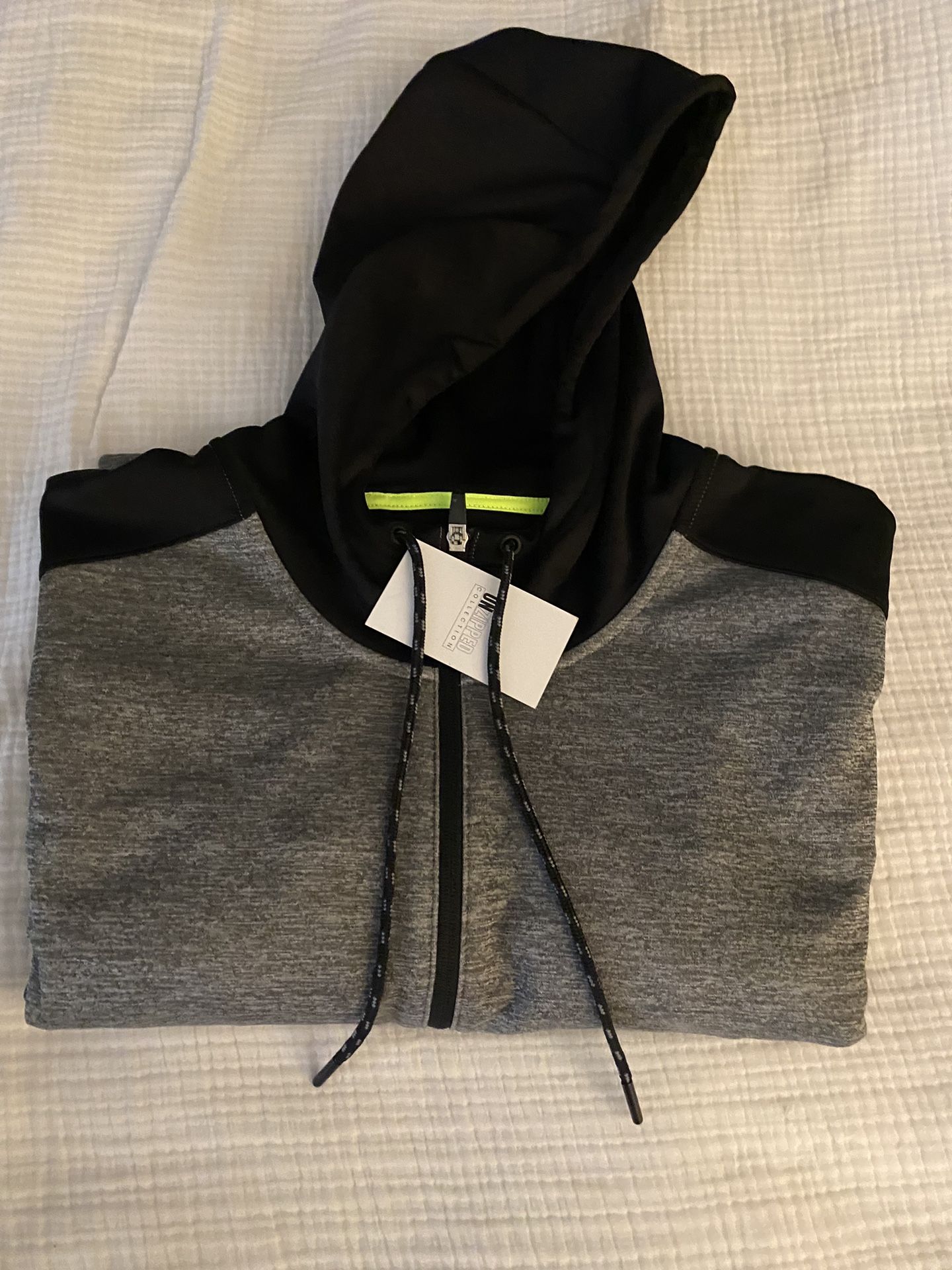 NEW Foundry Size 3XL  Mens Hoodie Full Zip Jacket Long Sleeve Dark Gray Black