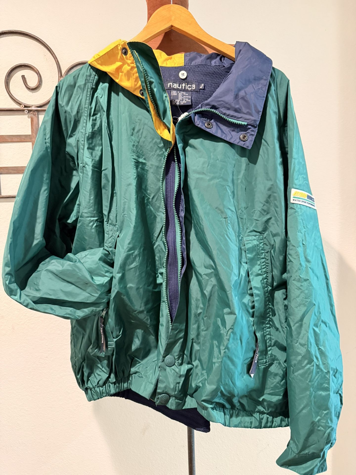 Nautica XL Vintage Windbreaker Double Zipper Jacket