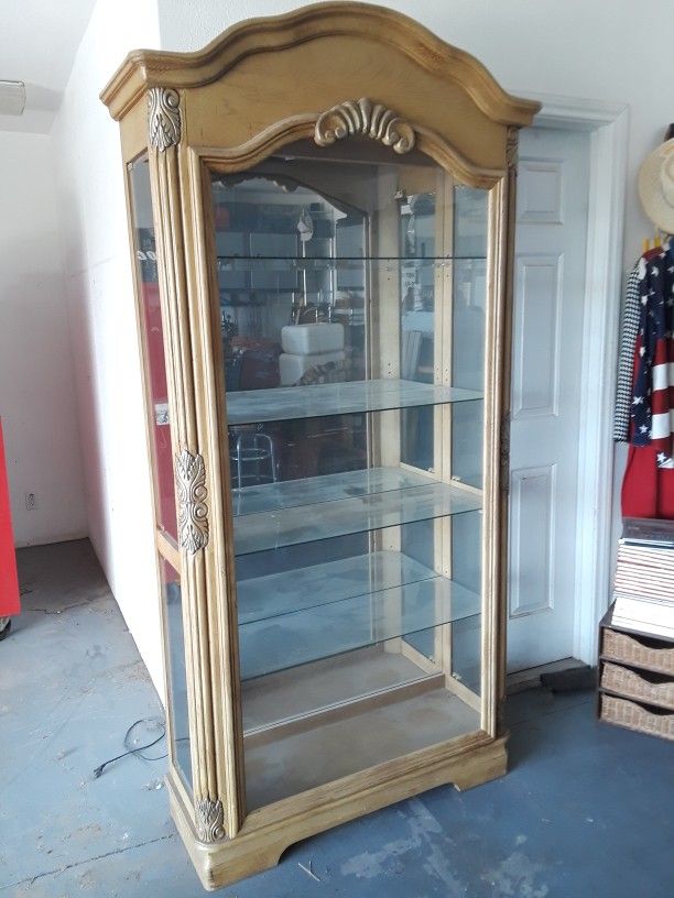 Solid Wood And Glass Display Case