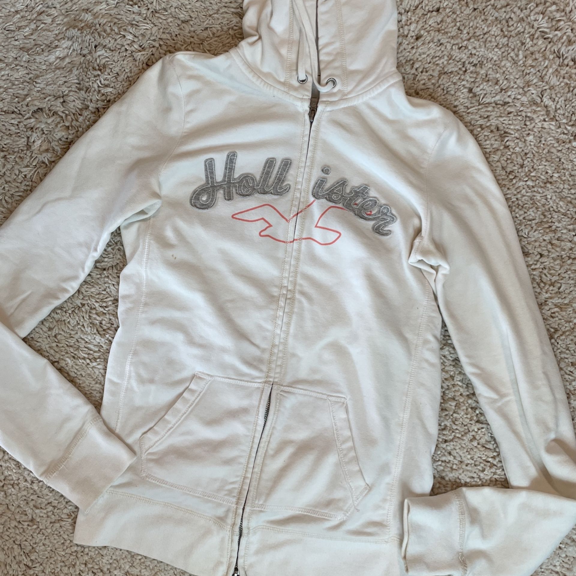 Hollister Hooded Sweatshirt Hoodie White Medium Women Girls