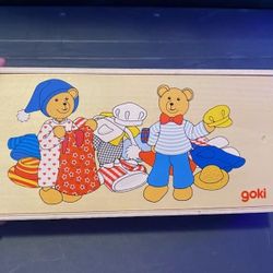 Goki Bears in box with clothes