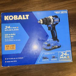 Kobalt Next-Gen 24-volt 1/2-in Keyless Brushless Cordless Drill (1-Battery Included, Charger Included and Soft Bag included)