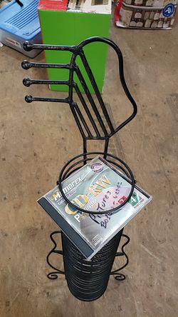 Black iron guitar DVD holder