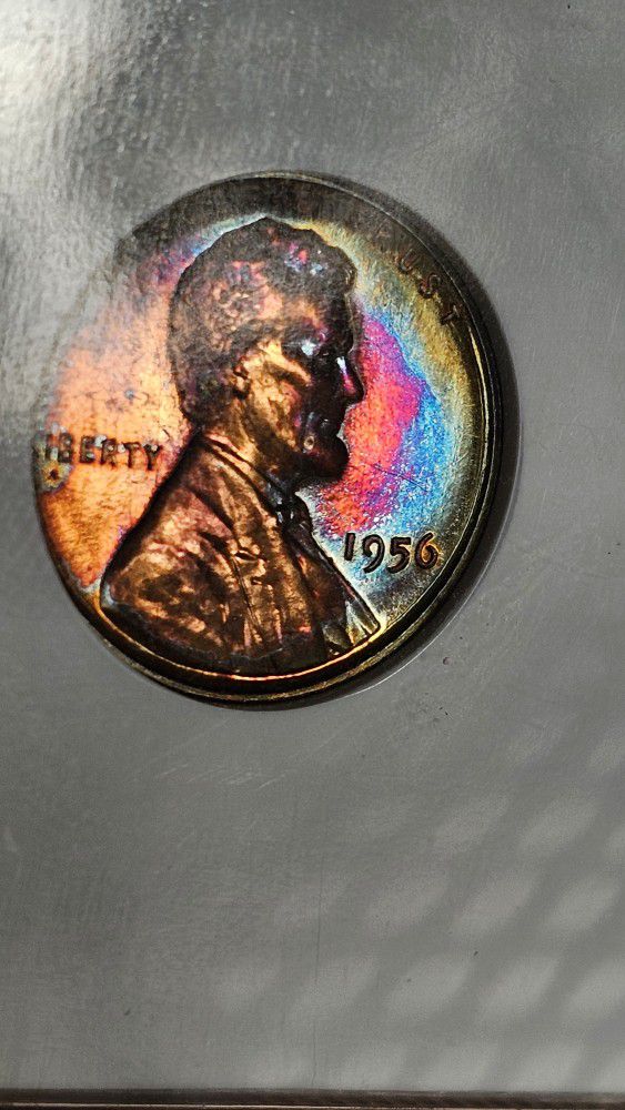1956 INSANE RAINBOW TONED Lincoln Wheat Cent NGC PF 66 RB Coin 1C **RARE**