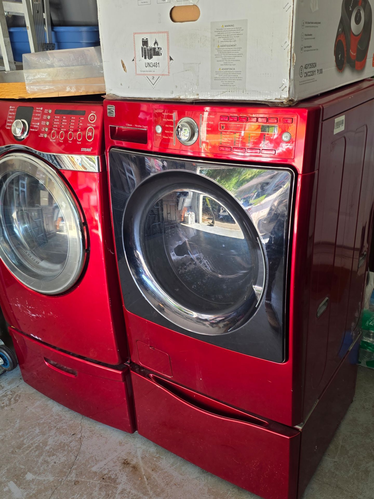 Washer and Dryer set with bottom drawer included