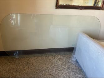 Large oval clear glass table top