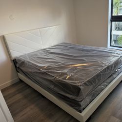 Queen  Bed Frame With Mattress All New Furniture And Free Installation   Free Delivery 
