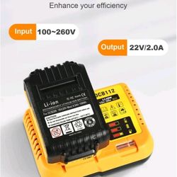 Fast Charger For DeWalt 20 Volts 