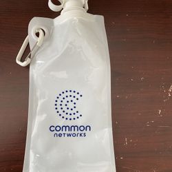 Water Bottle Foldable/Flexible 27oz Clear “Common Networks” 