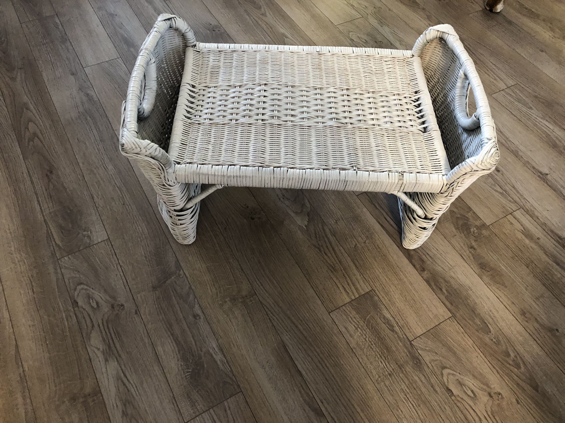 LlVINTAGE BAMBOO WICKER WOOD BED TRAY LAP TABLE BREAKFAST TRAY
