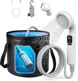 Portable Shower for Camping, USB‑C Rechargeable with 20L Foldable Bucket
2‑In‑1 Suction‑Cup Hook,