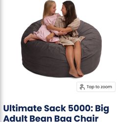Ultimate Sack 5000: 5 Foot Bean Bag Chair - Grey Suede Fabric: Grey Suede   Bought it for disabled son.  Never used it.  Like new.  No pets , no smoke