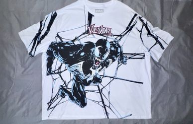 Marvel Venom Lethal Protector Big Print Graphic T-Shirt White Mens 5XL 5X Comics