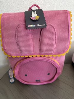 Miffy Corduroy and Faux Leather Pin Trading Backpack