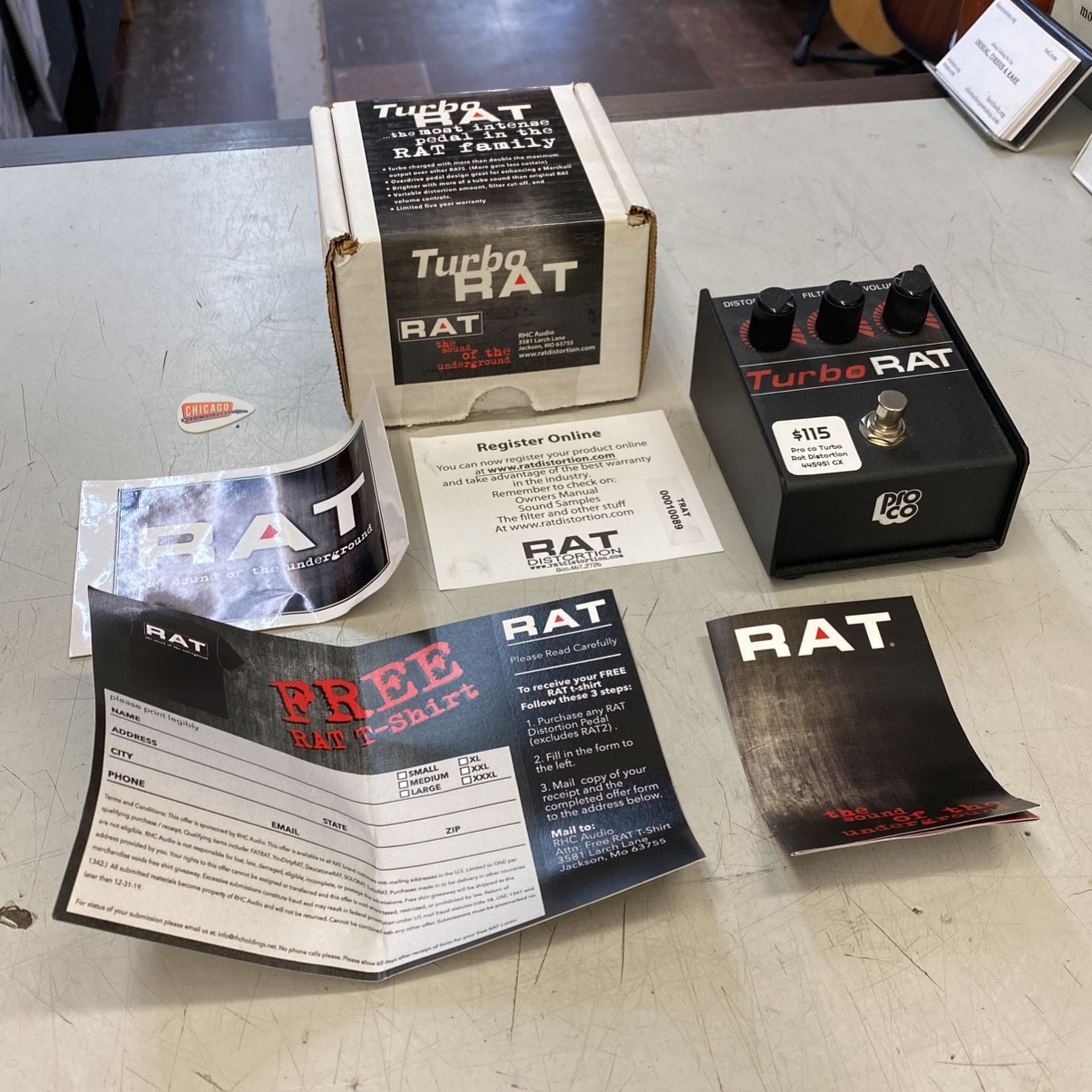 Pro co Turbo Rat Distortion Guitar Pedal OB
