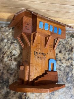Vintage Wood Carved Building 