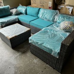 Large Patio Set Greg And Teal New Fully Assembled 