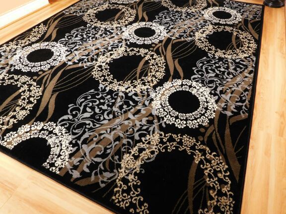 New Large Area Rug Black Soft 8x11 Rugs