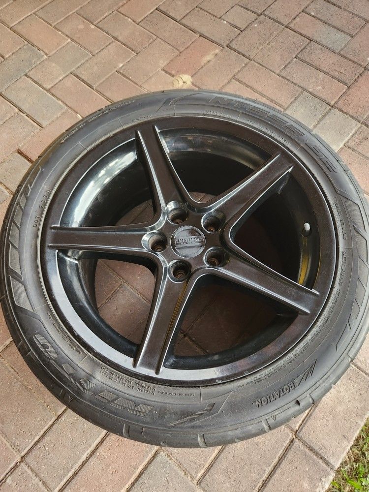 black Ford mustang saleen 18in wheels rims and tires 5x4.5 or 5x114.3