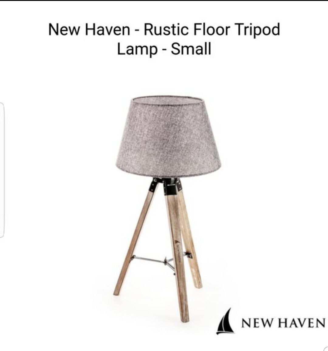 Rustic floor tripod lamp