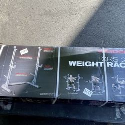Weider XRS 20 Olympic Squat Weight Rack/Bench Press Stand Spotters and Bar Holds