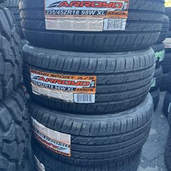 235/45/18 Arroyo Brand New Full Set Tires 🛞 Balancing & Installation INCLUDED — No extra fees. / Balanceo e instalación INCLUIDOS — Sin cargos extra.