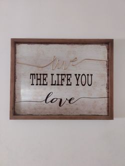 Live The Life You Love Wood & Metal Wall Art Frame