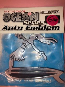 Ocean series, auto emblem, Hawaiian girl on surfboard sticker!