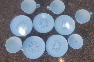 Fancy Set Of Tiny Plates And Tea Cups