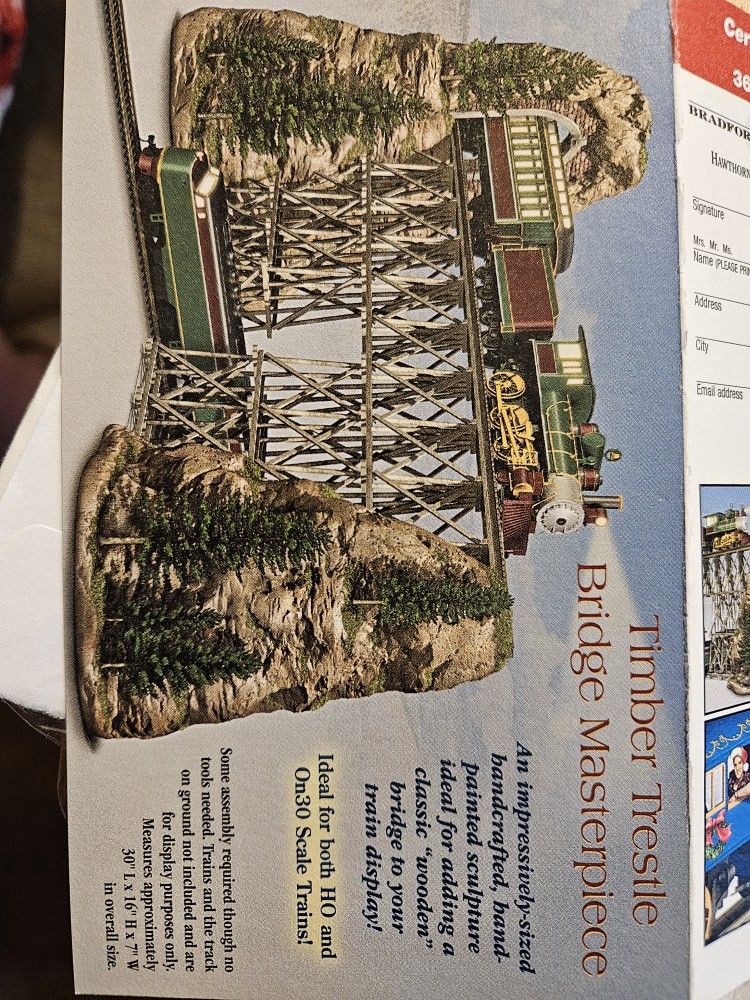 HO Scale Train Track Timber Trestle Bridge