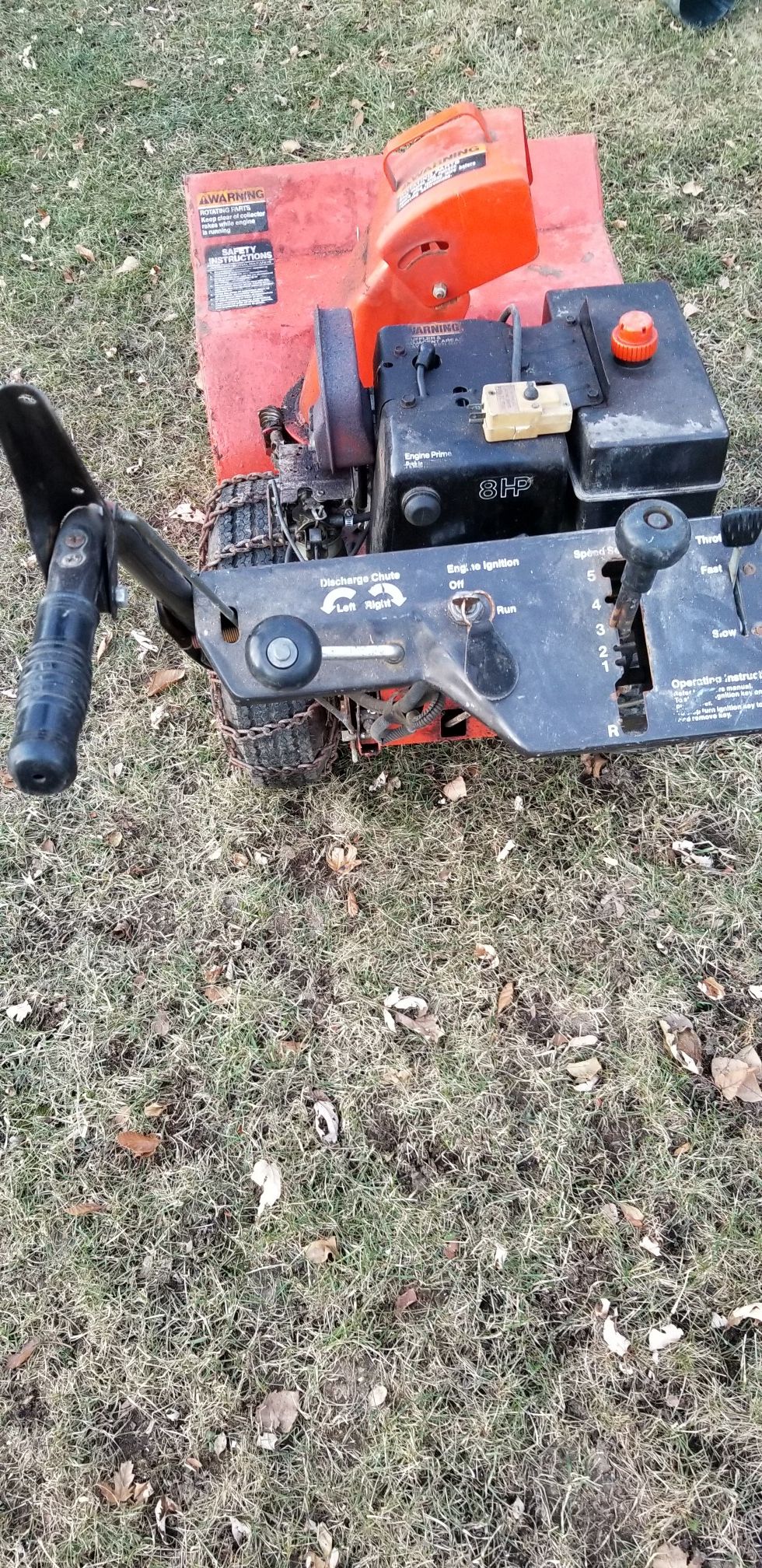 Ariens snow blower snowblower 8hp 24 inches in running condition but