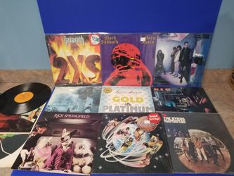 Nice Vinyl 33 Record Collection with Rock Black Sabbath Nazareth Lynyrd Skynyrd REO Speedwagon Moody