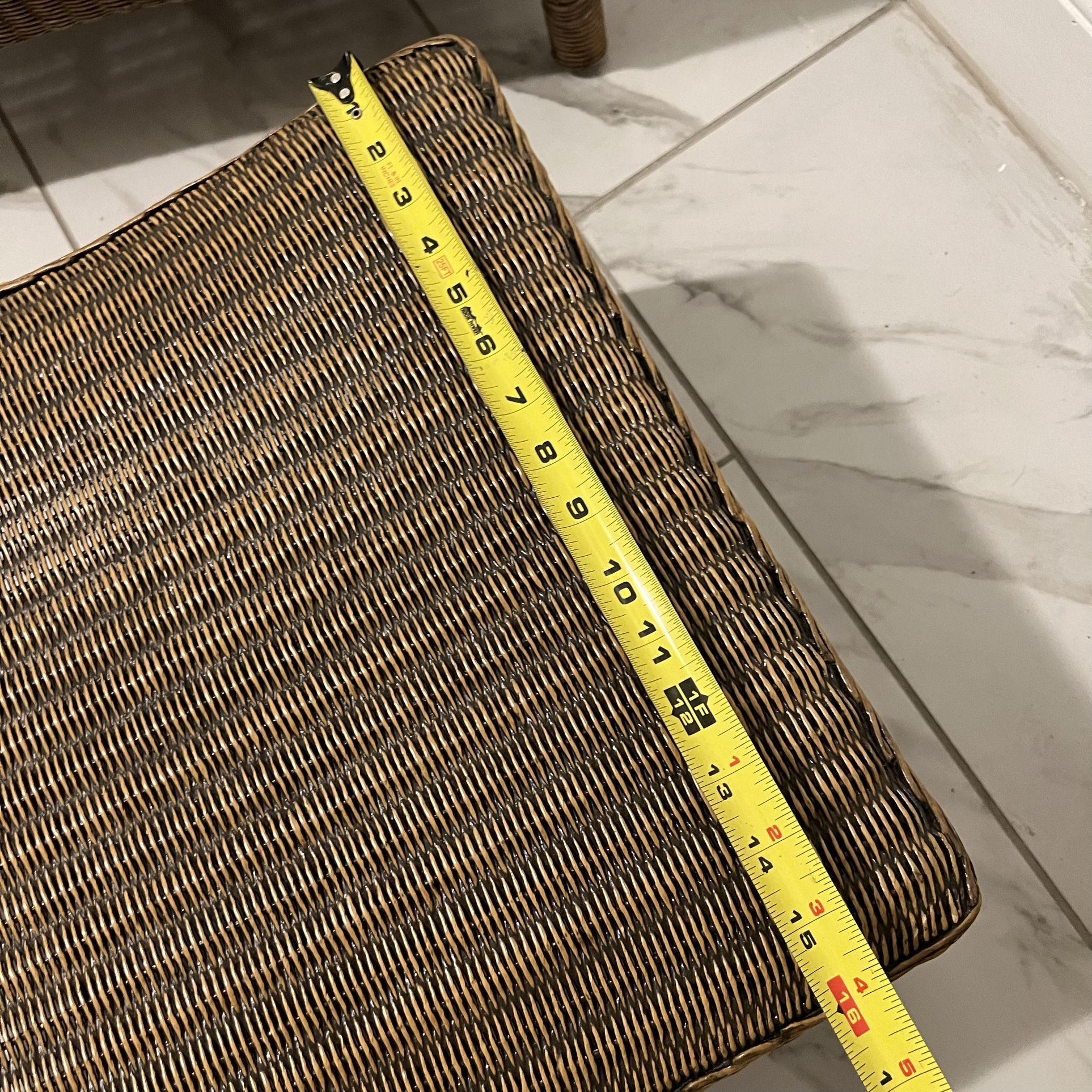 Crate and Barrel Wicker Ottoman Footstool set of two