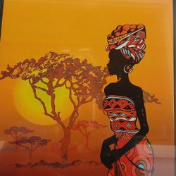 African Art, Framed 8x10, Set Of 3