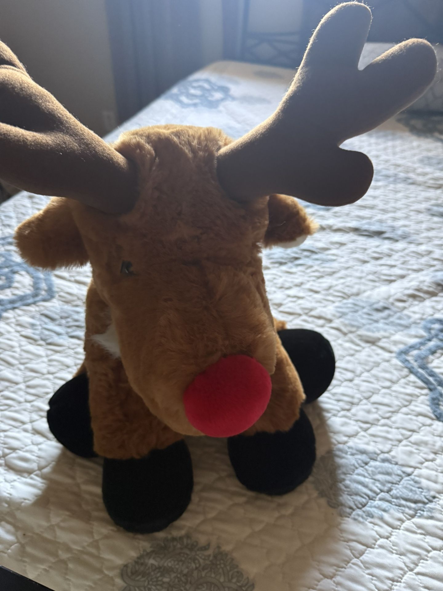 Christmas Plush Reindeer And Teddy Bear
