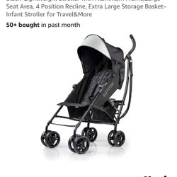 Summer Infant Ingenuity 3Dlite Convenience Stroller,Jet Black–Lightweight Stroller with Aluminum Frame,Large Seat Area, 4 Position Recline, Extra Larg