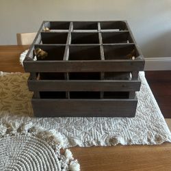 Twine Farm House Decor, Rustic Wooden Wine Bottle Crate  