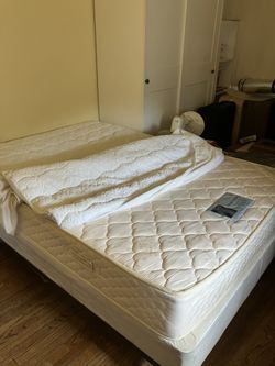 Almost New Full Size Bed + Box + Mattress+ Mattress Covers