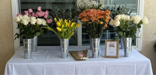 10 inch metal buckets (8 pack)