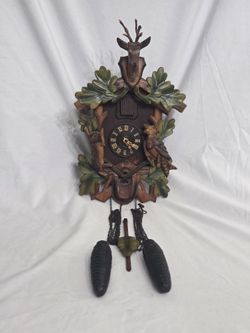 Vintage West Germany Regula Cuckoo Clock - Hunting Scene - Complete, Untested
