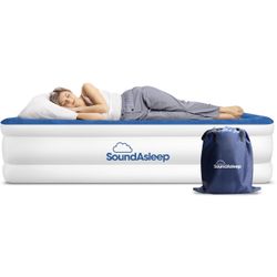 Brand New/ SoundAsleep Dream Series Luxury Air Mattress with ComfortCoil Technology & Built-in High Capacity Pump for Home & Camping-Double Height, Ad