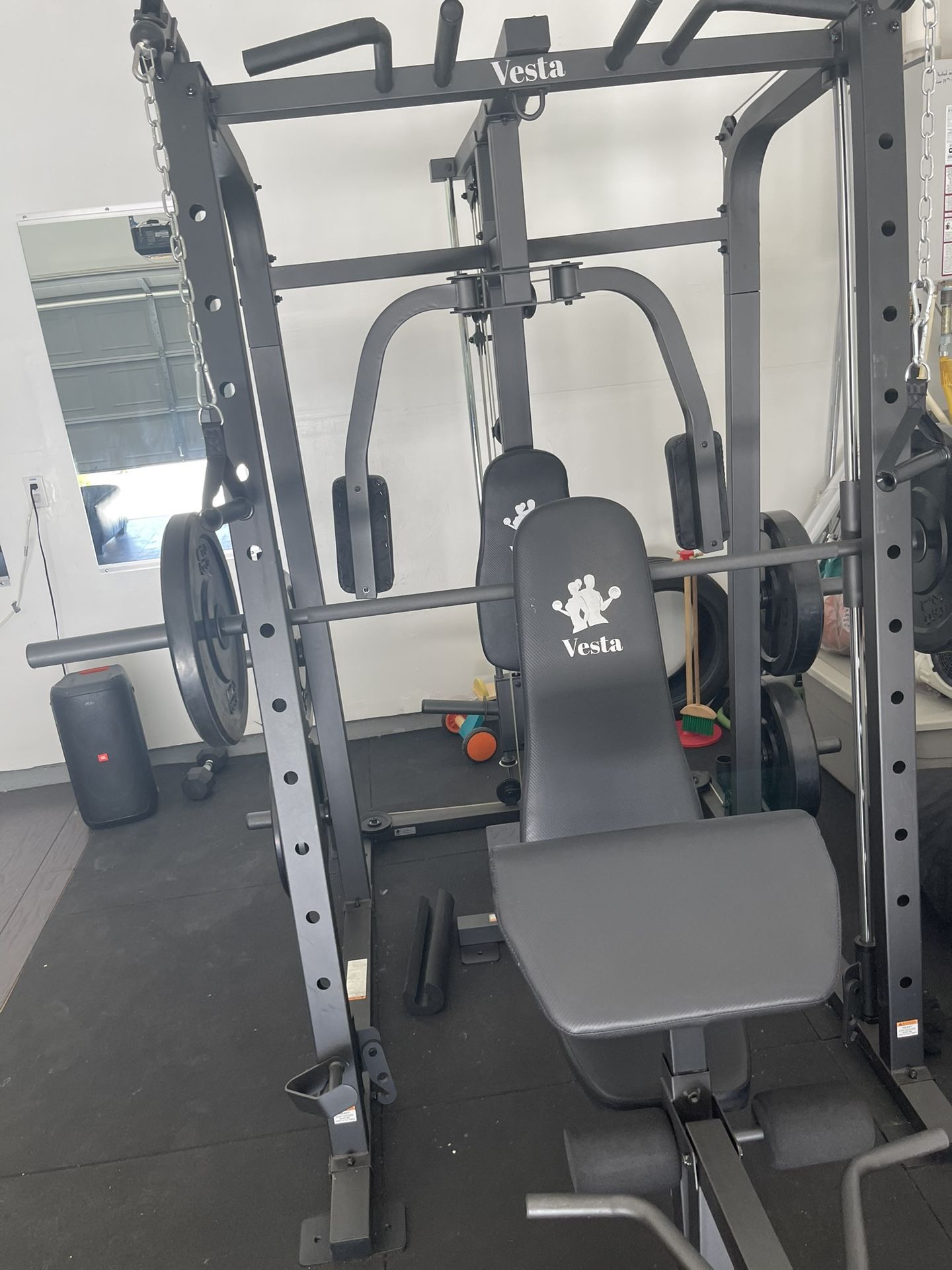 Home Gym Smith Machine + Mirrors