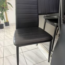 Set of 4 Modern Black Dining Chairs – $25