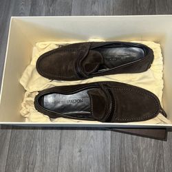 Louis Vuitton Men’s Brown Suede Driving Loafers Size 8 w/ Box & Dust Bags