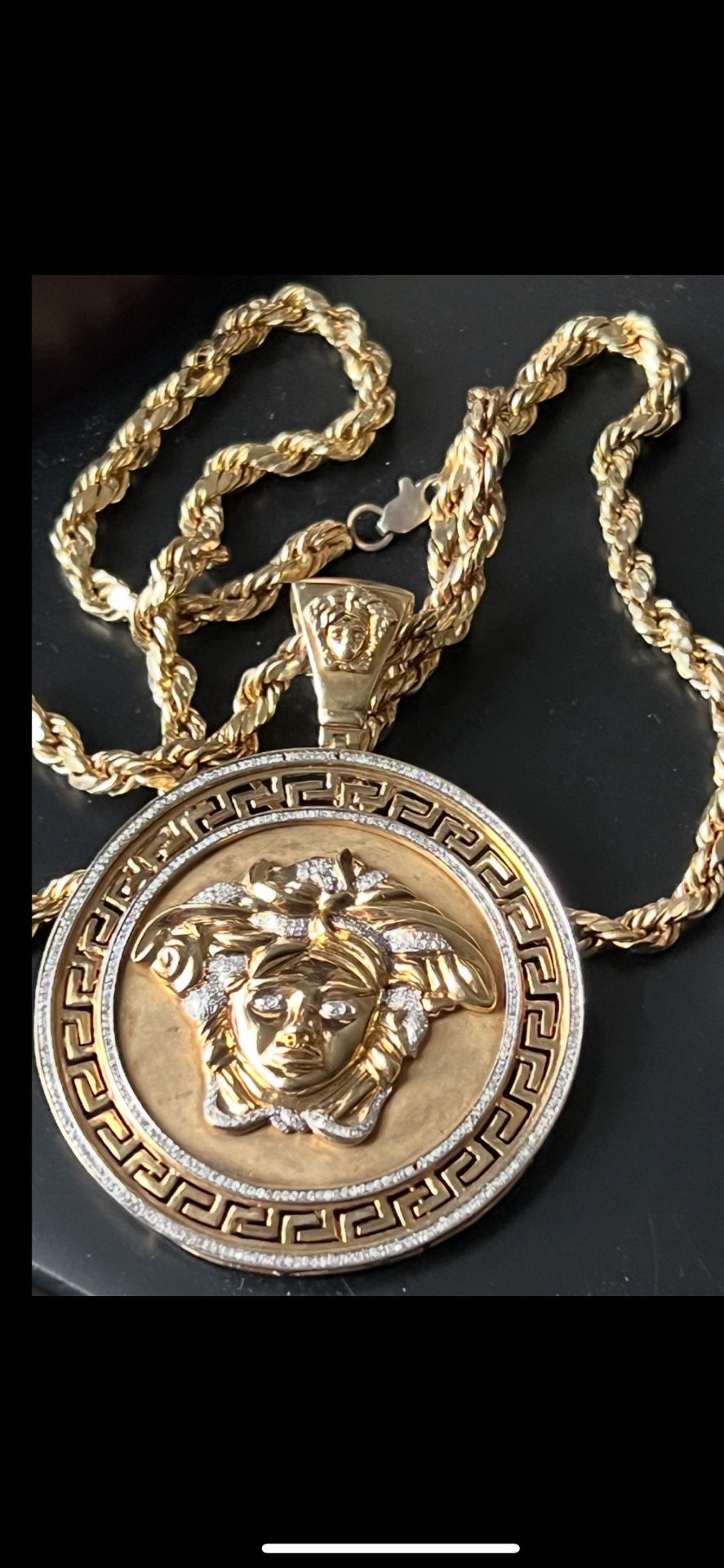 Gold Rope Chain & Versace Charm !