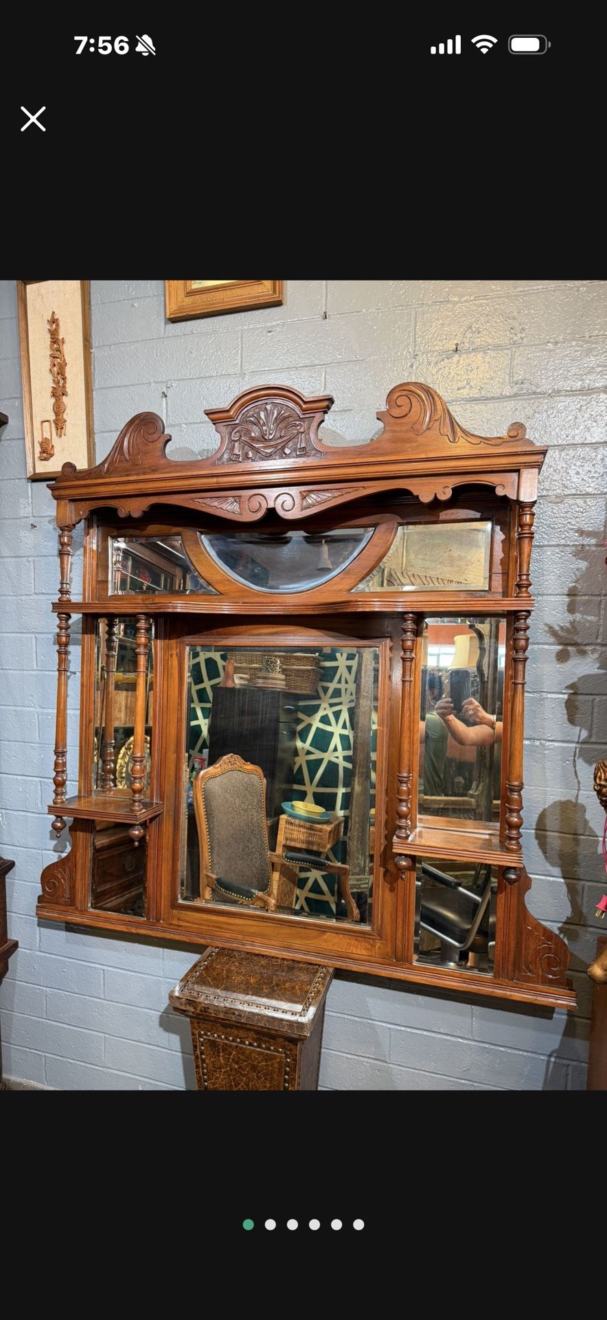 Antique Beautiful Solid Wood Mirror 51 X 42