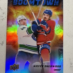 2025-26 Upper Deck Series 2 Kiefer Sherwood #BT-12 Boomtown Canucks